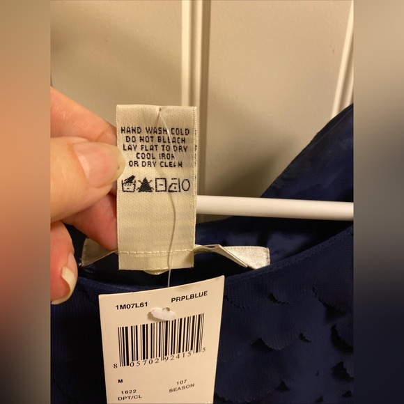 NWT Max Studio M dress navy blue size medium M Med sleeveless Mermaid Scales New - Picture 4 of 14